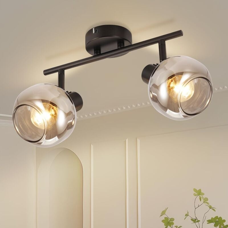 foto del prodotto plafoniera gbly faretto da soffitto 2 lampadina led girare nero gu10 plafoniera girevole a 355 faretto da parete faretto moderno da soffitto