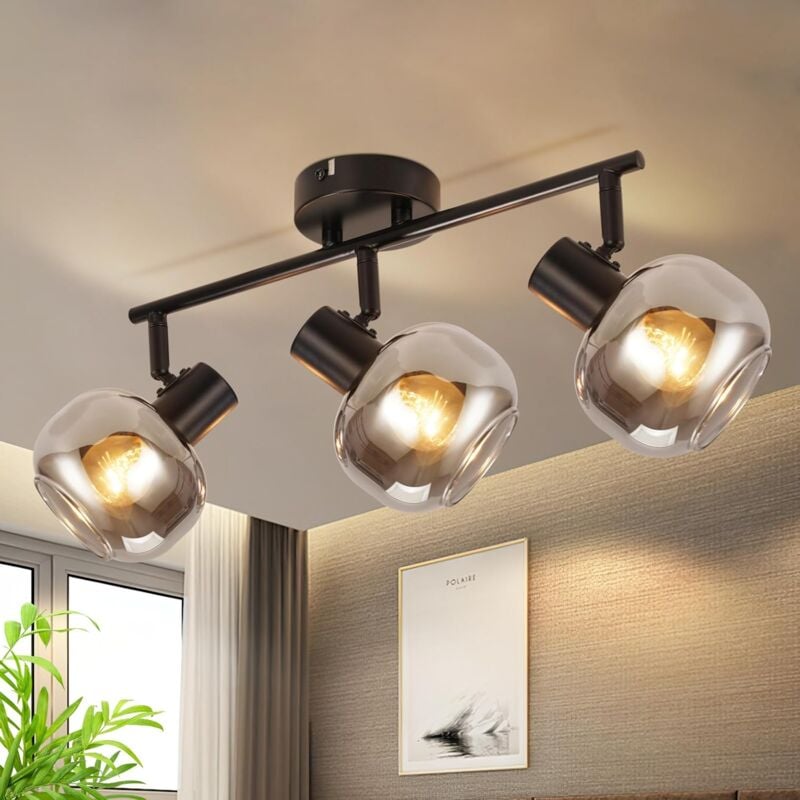 foto del prodotto plafoniera gbly faretto da soffitto 3 lampadina led girare nero gu10 plafoniera girevole a 355 faretto da parete faretto moderno da soffitto