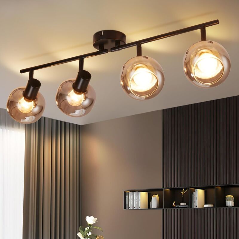 foto del prodotto plafoniera gbly faretto da soffitto 4 lampadina led girare nero gu10 plafoniera girevole a 355 faretto da parete faretto moderno da soffitto