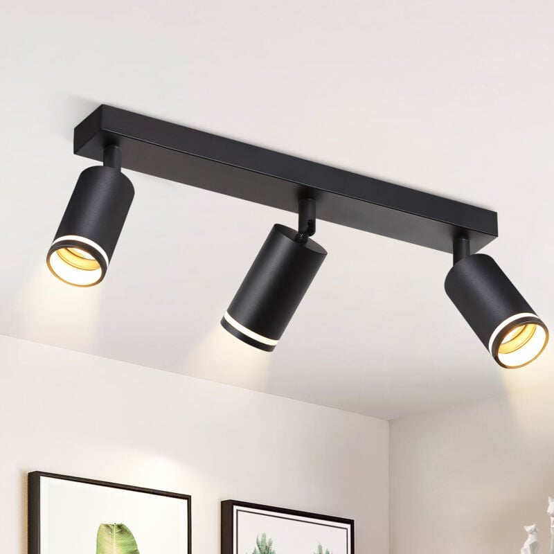 foto del prodotto plafoniera gbly faretto da soffitto a led 4 lampadine plafoniera nera faretti gu10 lampada da soggiorno quadrata plafoniera da interno girevole in