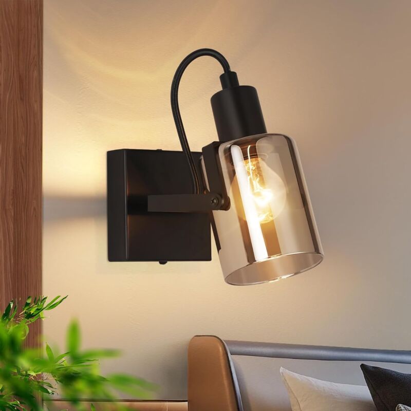 foto del prodotto plafoniera gbly faretto da soffitto vintage grigio fum retr con attacco e14 lampada da corridoio industriale faretto da soffitto nero max 40w
