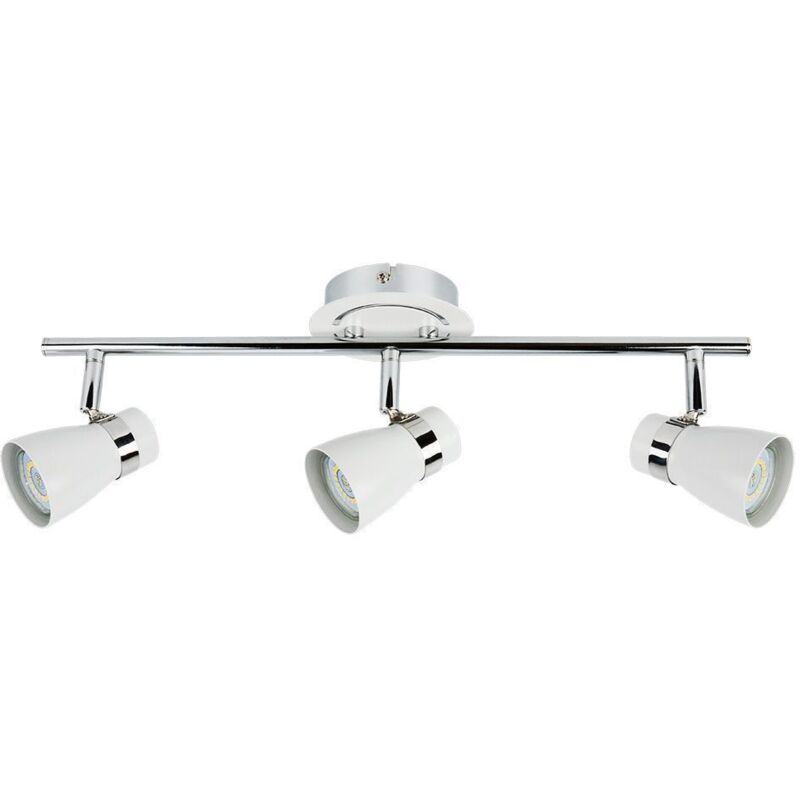 foto del prodotto plafoniera hampton 3 teste per lampadine gu10 bianca e cromata