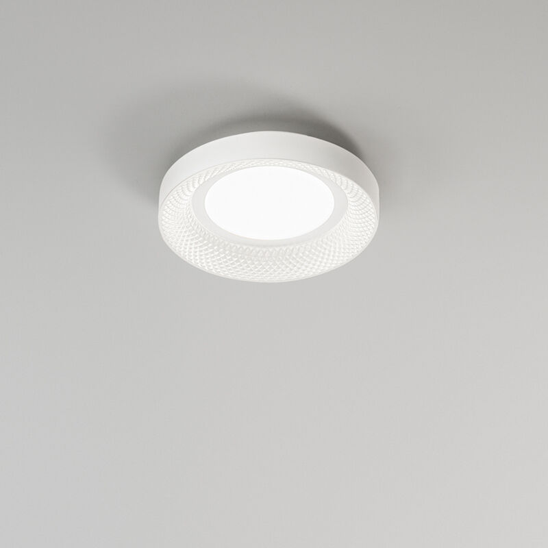 foto del prodotto plafoniera hive in metallo colore bianco a led 30w 2400lm cct 3000k 4000k diametro 35cm