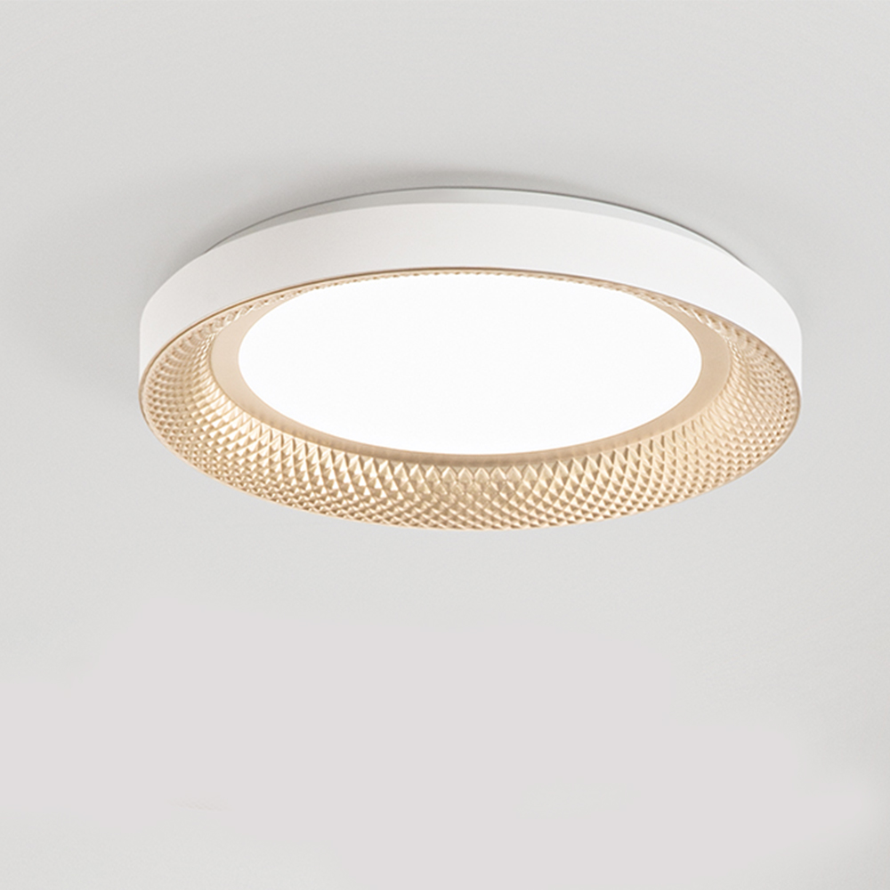 foto del prodotto plafoniera hive in metallo colore bianco e oro aled 40w 3200lm cct 3000k 4000k diametro 50cm
