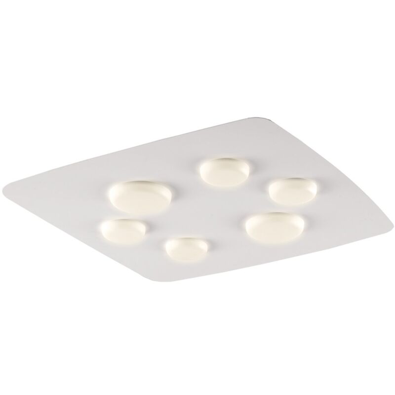 foto del prodotto plafoniera in ferro laccato bianco led integrato luce naturale 5400 lumen