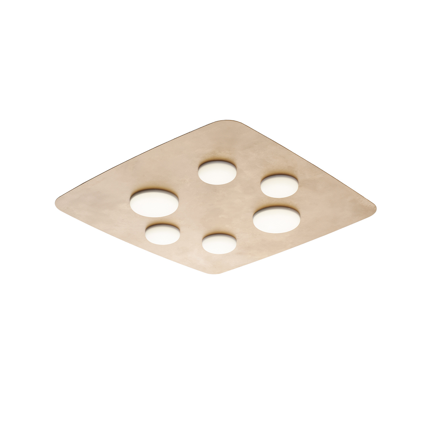 foto del prodotto plafoniera in ferro laccato oro led integrato luce naturale 5400 lumen