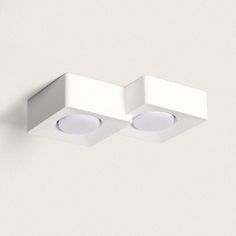 foto del prodotto plafoniera in gesso 2 faretti quman bianco