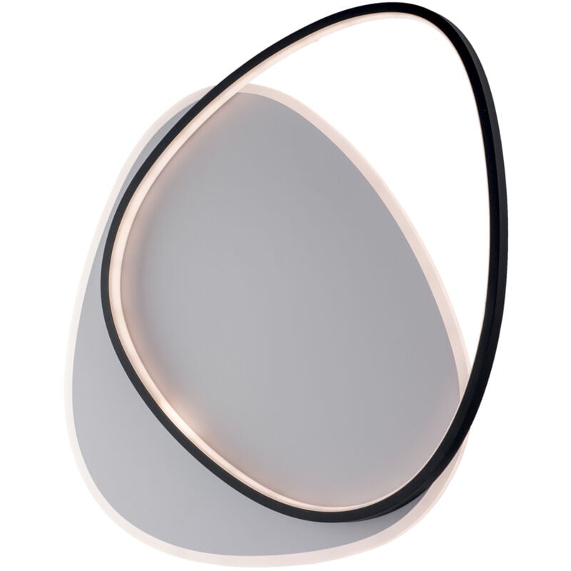 foto del prodotto plafoniera in metallo e alluminio bianco e nero con led integrato cct telecomando