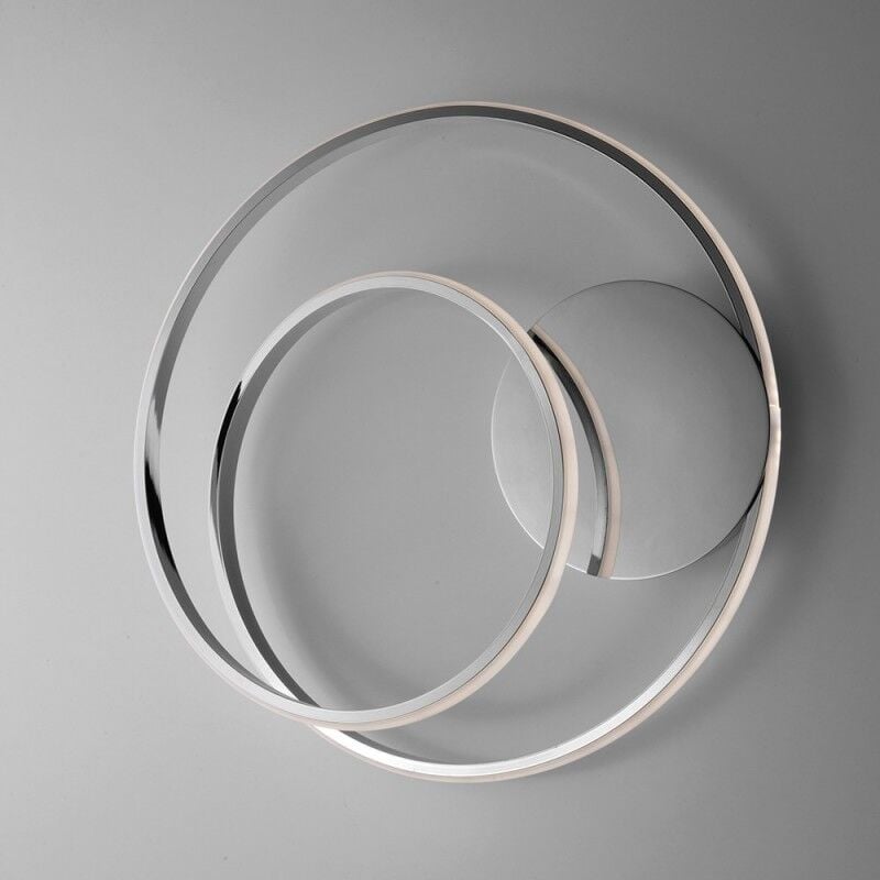 immagine 0 del prodotto plafoniera in metallo e alluminio cromo lucido con led integrato 46x h7 cm