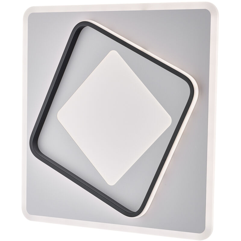 foto del prodotto plafoniera in metallo e alluminio laccato bianco e nero con led integrato cct telecomando
