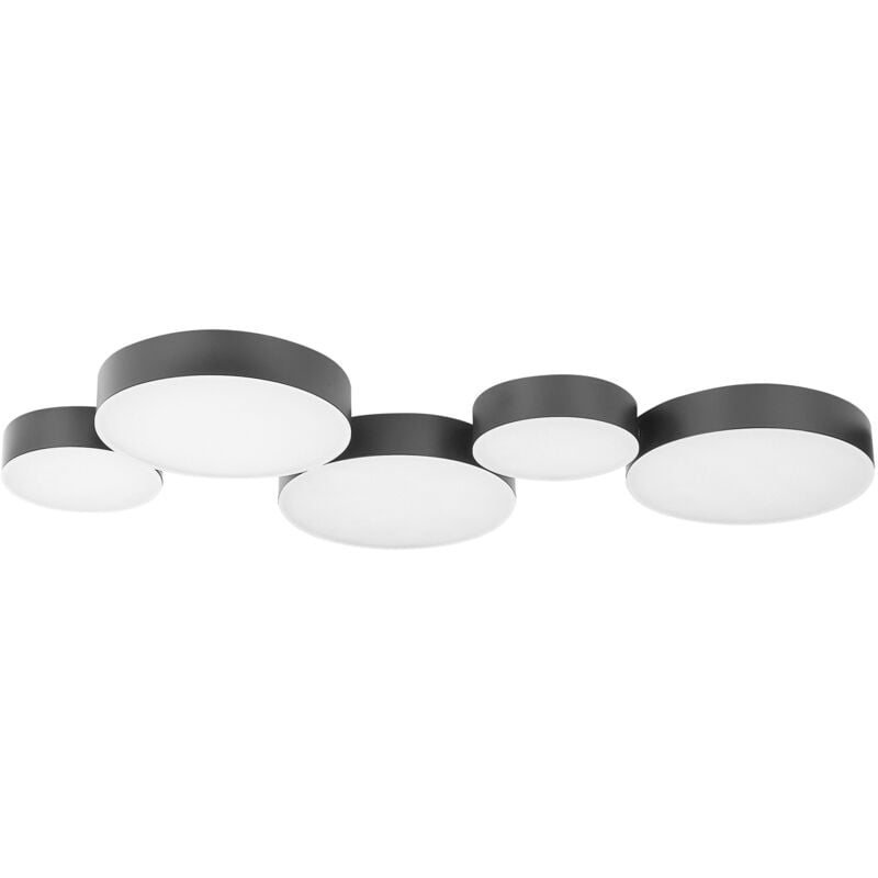 foto del prodotto plafoniera in metallo oro con 5 fuochi e led integrati luga