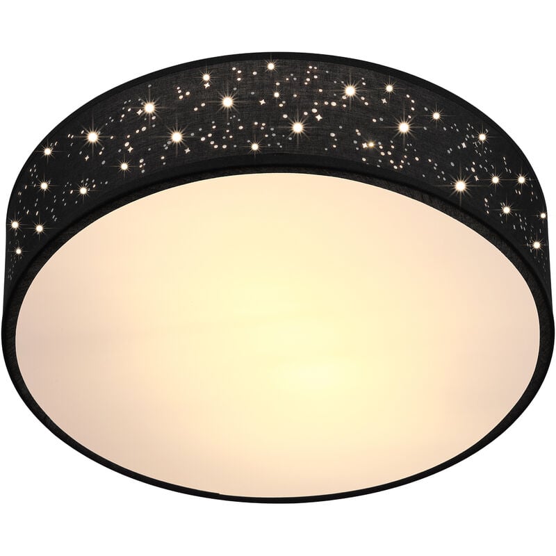 foto del prodotto plafoniera in tessuto design a stelle paralume rotondo con attacco e27 lampada da soffitto soggiorno cameretta camera da letto vari colori 30cm
