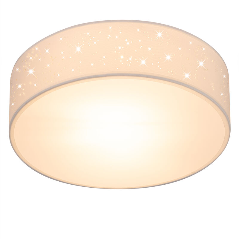 foto del prodotto plafoniera in tessuto design a stelle paralume rotondo con attacco e27 lampada da soffitto soggiorno cameretta camera da letto vari colori 30cm wei 
