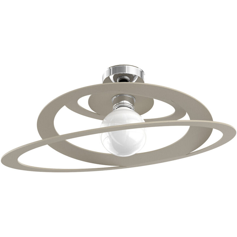 foto del prodotto plafoniera industrial minimal bungee metallo sabbia 1 luce e27 d50cm