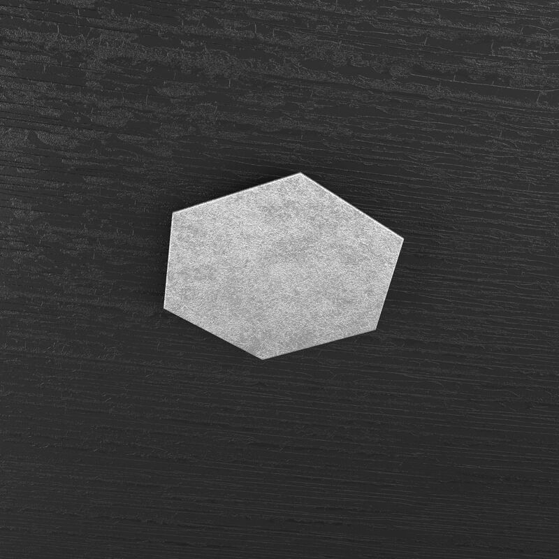 foto del prodotto plafoniera industrial minimal decorativa hexagon metallo foglia argento