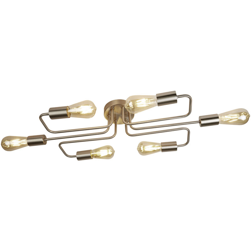 foto del prodotto plafoniera industrial nordico circuito acciaio argento 6 luci e27