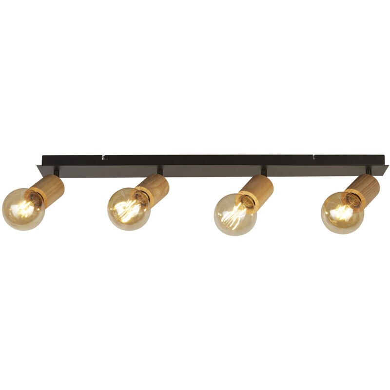 foto del prodotto plafoniera industrial-nordico spinoso acciaio nero marrone 4 luci e27