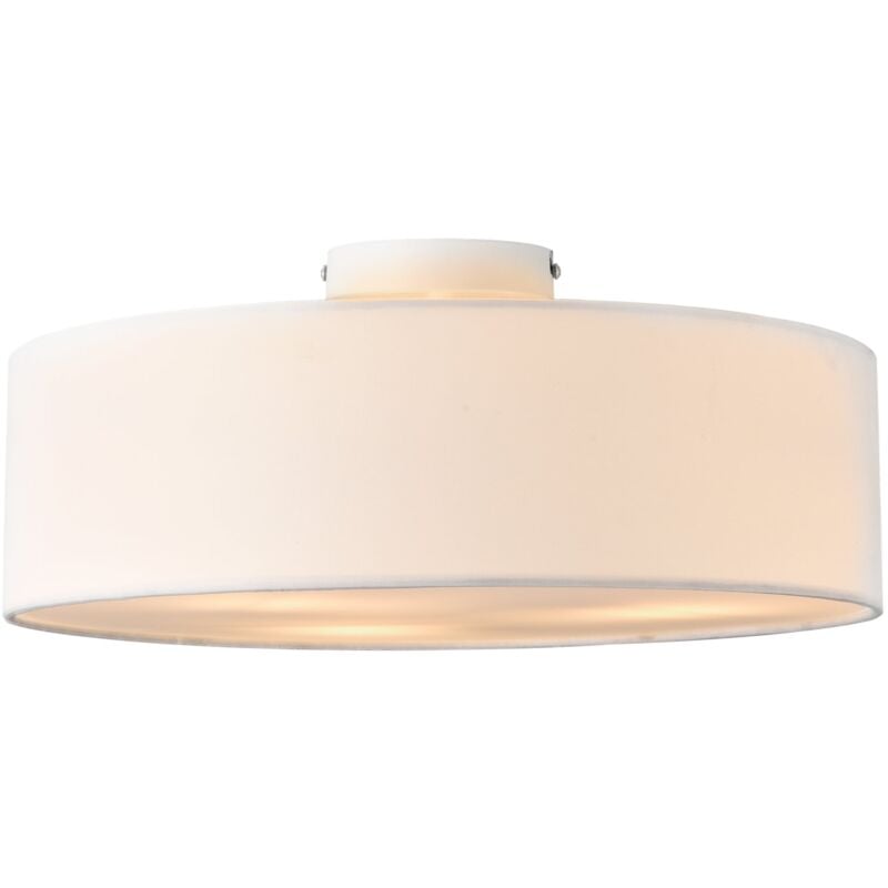 foto del prodotto plafoniera lampada da soffitto 3 portalampade tessili diametro 45 cm bianco 030005932