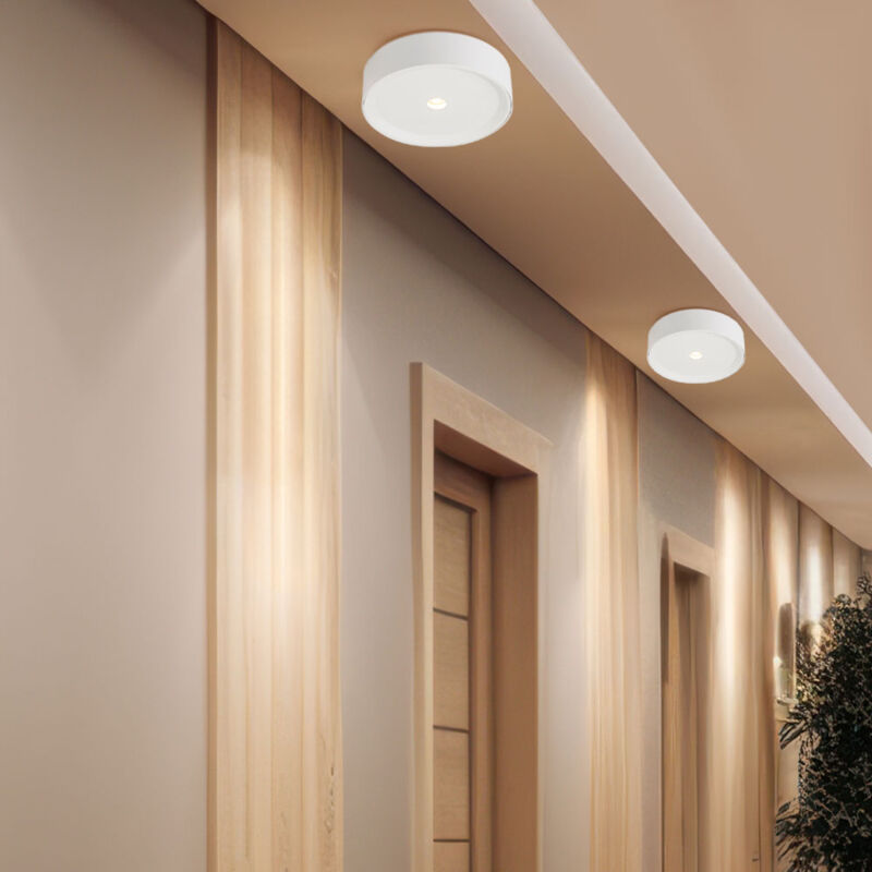 foto del prodotto plafoniera lampada da soffitto a led bianca da cucina lampada da ingresso, alluminio, 10w 470lm bianco caldo, pxa 15 x 4 cm, set da 2