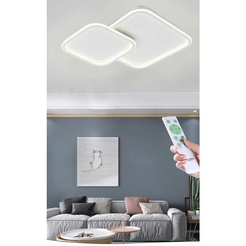 foto del prodotto plafoniera lampada soffitto moderna a led 60w bluetooth cambia 3 tonalita luce dimmerabile con telecomando