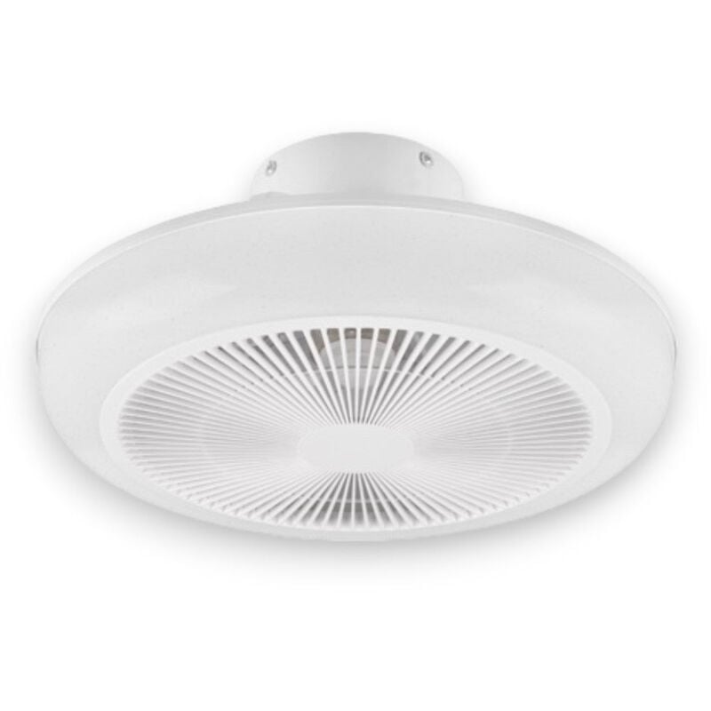 foto del prodotto plafoniera lampadario 46 cm con luce led effetto stelle e ventilatore integrato mjolby trio light