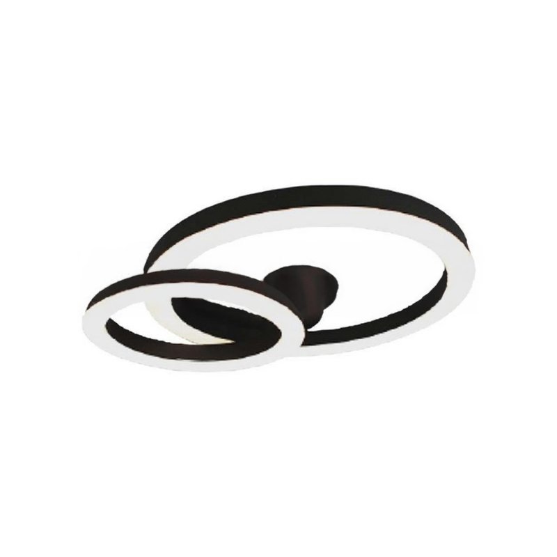 foto del prodotto plafoniera lampadario led 20w 2130lm design moderno a due anelli 450x105mm colore nero 3000k sku-7000