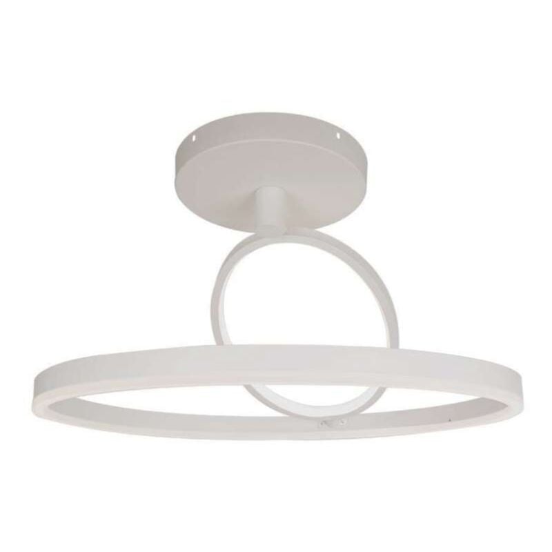 foto del prodotto plafoniera lampadario led 37w 4000lm doppio anelli incrociate colore bianco d495mm 3000k sku 14984