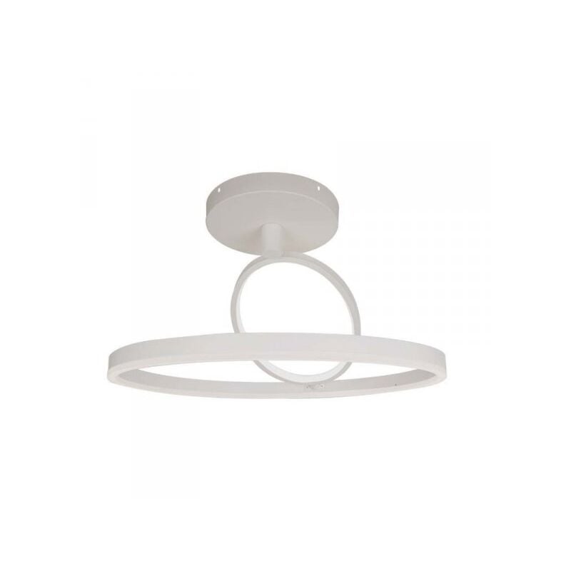 foto del prodotto plafoniera lampadario led 37w 4000lm doppio anelli incrociate colore bianco d495mm 4000k sku 14985