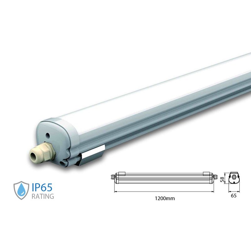 foto del prodotto plafoniera led 120cm 24w 160lm w 220v freddo 6400k ip65 super luminoso massimo risparmio energetico sku 216486