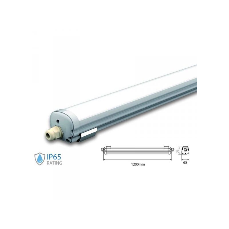 foto del prodotto plafoniera led 120cm 36w 220v bianco neutro ip65 tri proof led lamp light sku 216285