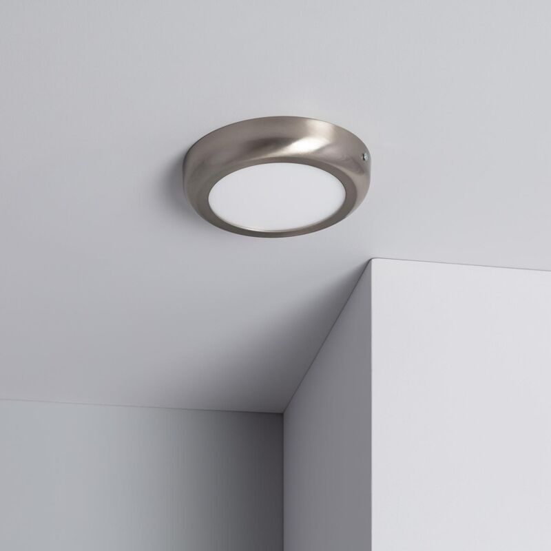 foto del prodotto plafoniera led 12w circolare metallo 175 mm design argento bianco freddo 6000k