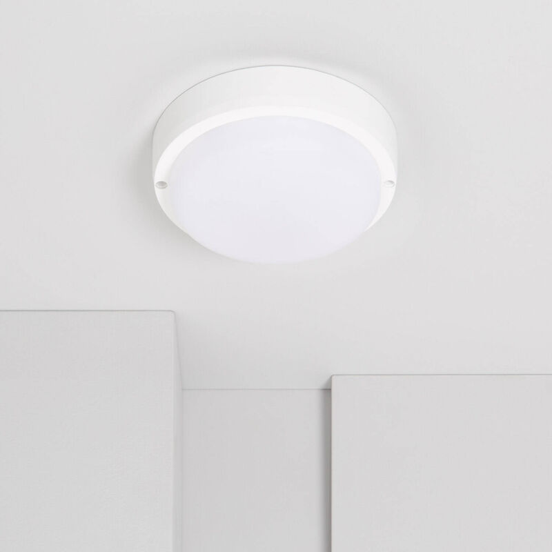 foto del prodotto plafoniera led 15w circolare per esterni 140 mm ip65 hublot white bianco freddo 6500k