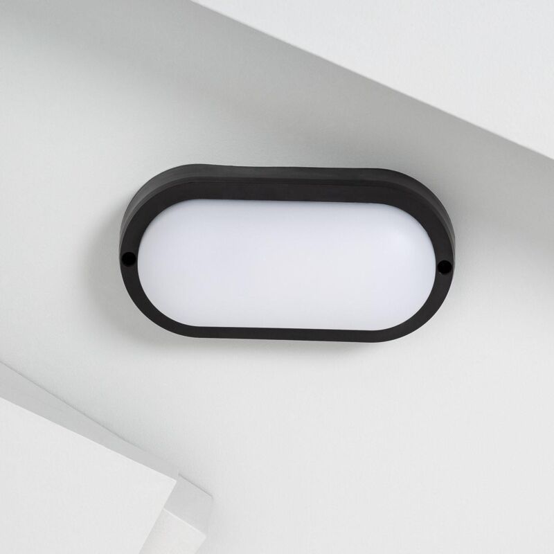 foto del prodotto plafoniera led 15w ovale per esterni 85x173 mm ip65 hublot black bianco naturale 4000k