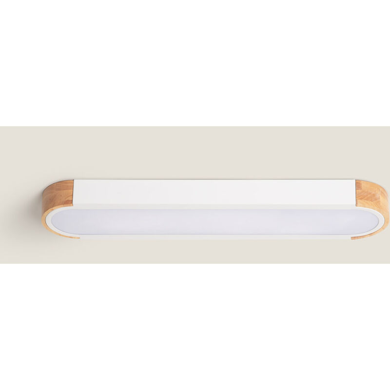foto del prodotto plafoniera led 18w legno e metallo 140x650 mm cct selezionabile dari lang bianco