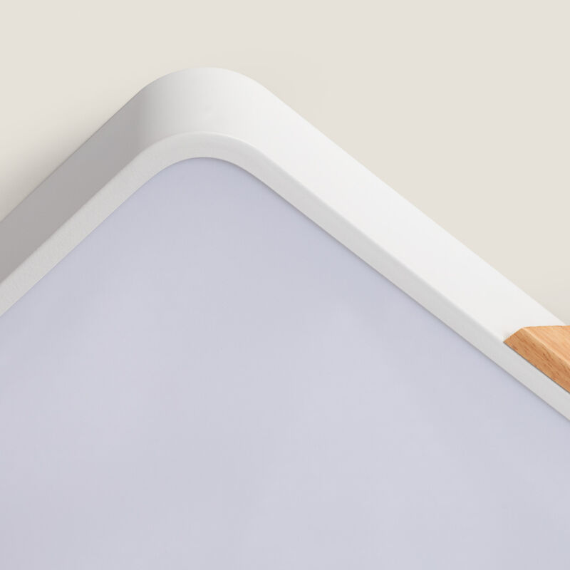 foto del prodotto plafoniera led 18w quadrata legno 325x325 mm cct selezionabile semi dari bianco