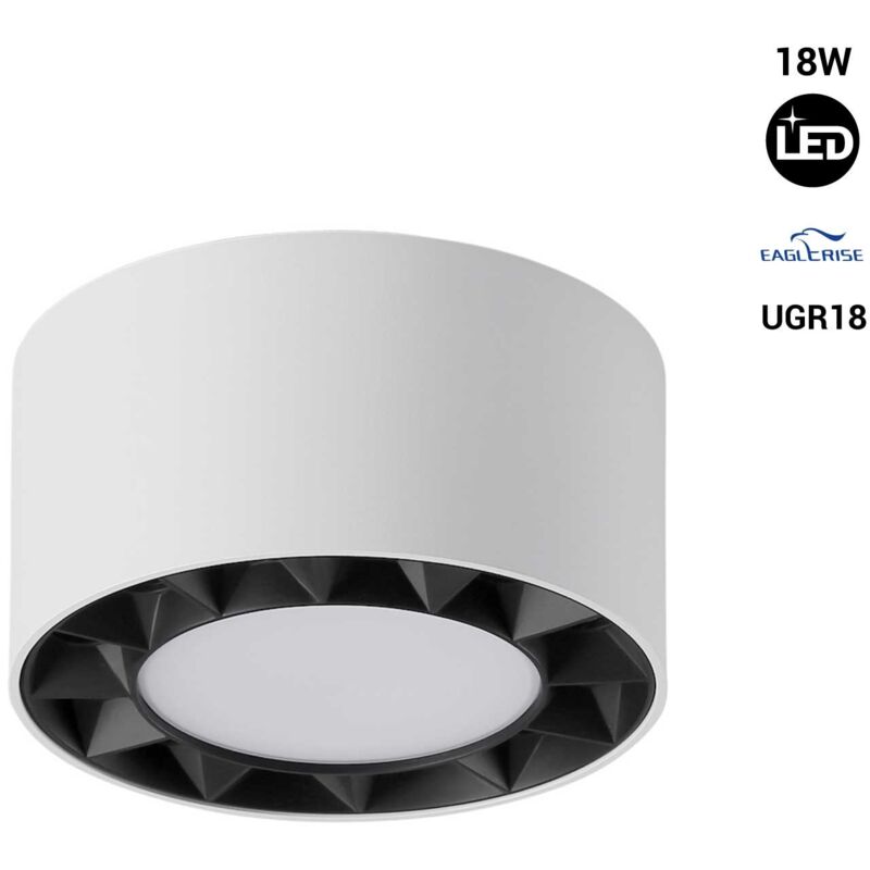 foto del prodotto plafoniera led 18w ugr18 driver eaglerise bianco caldo