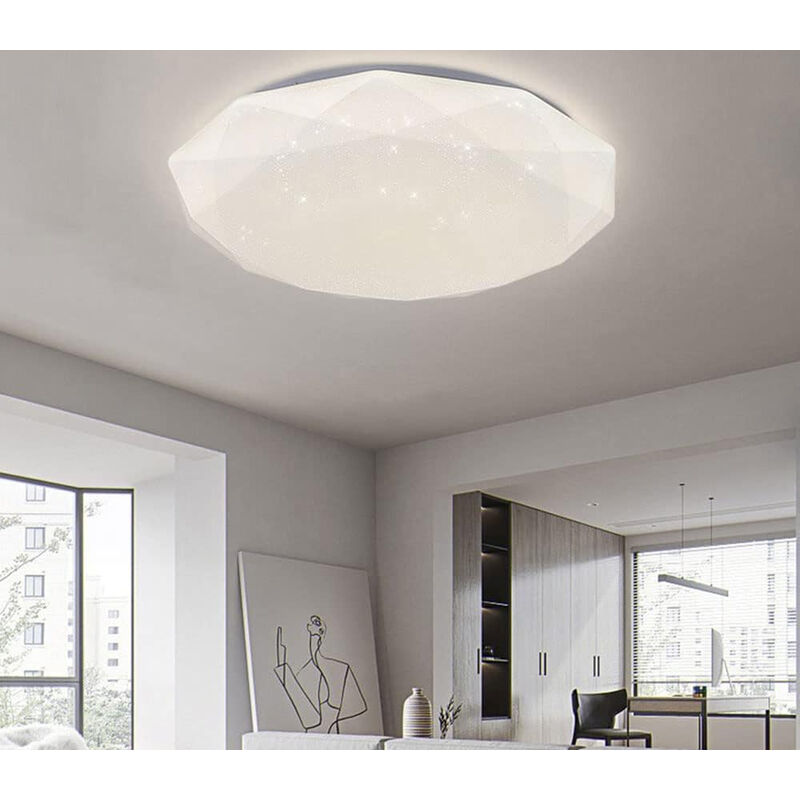 foto del prodotto plafoniera led 24w luce fredda diamante effetto cielo stellato applique btl 801