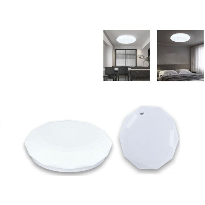 foto del prodotto plafoniera led 24w luce fredda diamante effetto cielo stellato applique btl-801