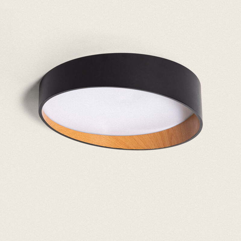 foto del prodotto plafoniera led 28w circolare 400 mm cct selezionabile liam nero