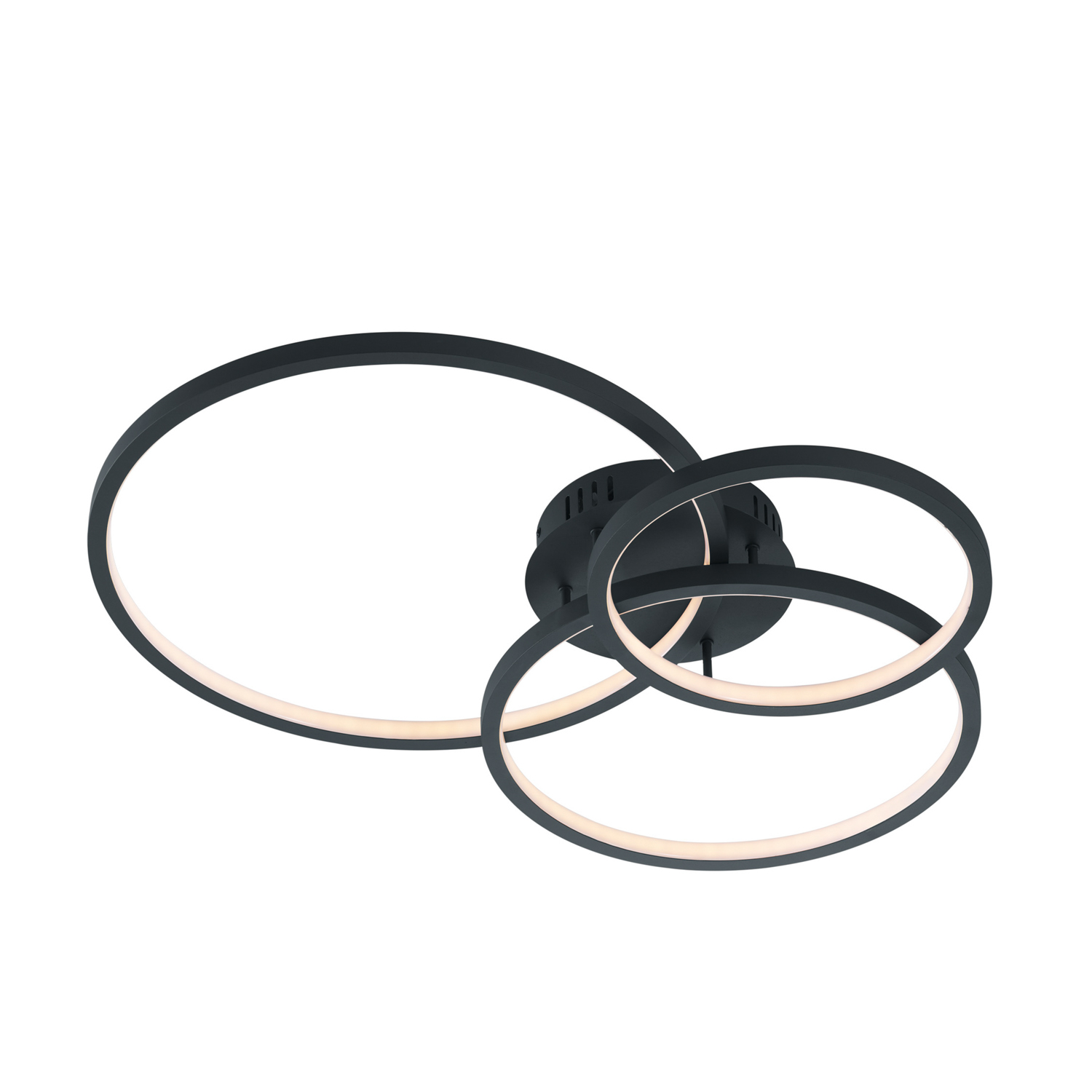 foto del prodotto plafoniera led 3 anelli antracite aaron trio
