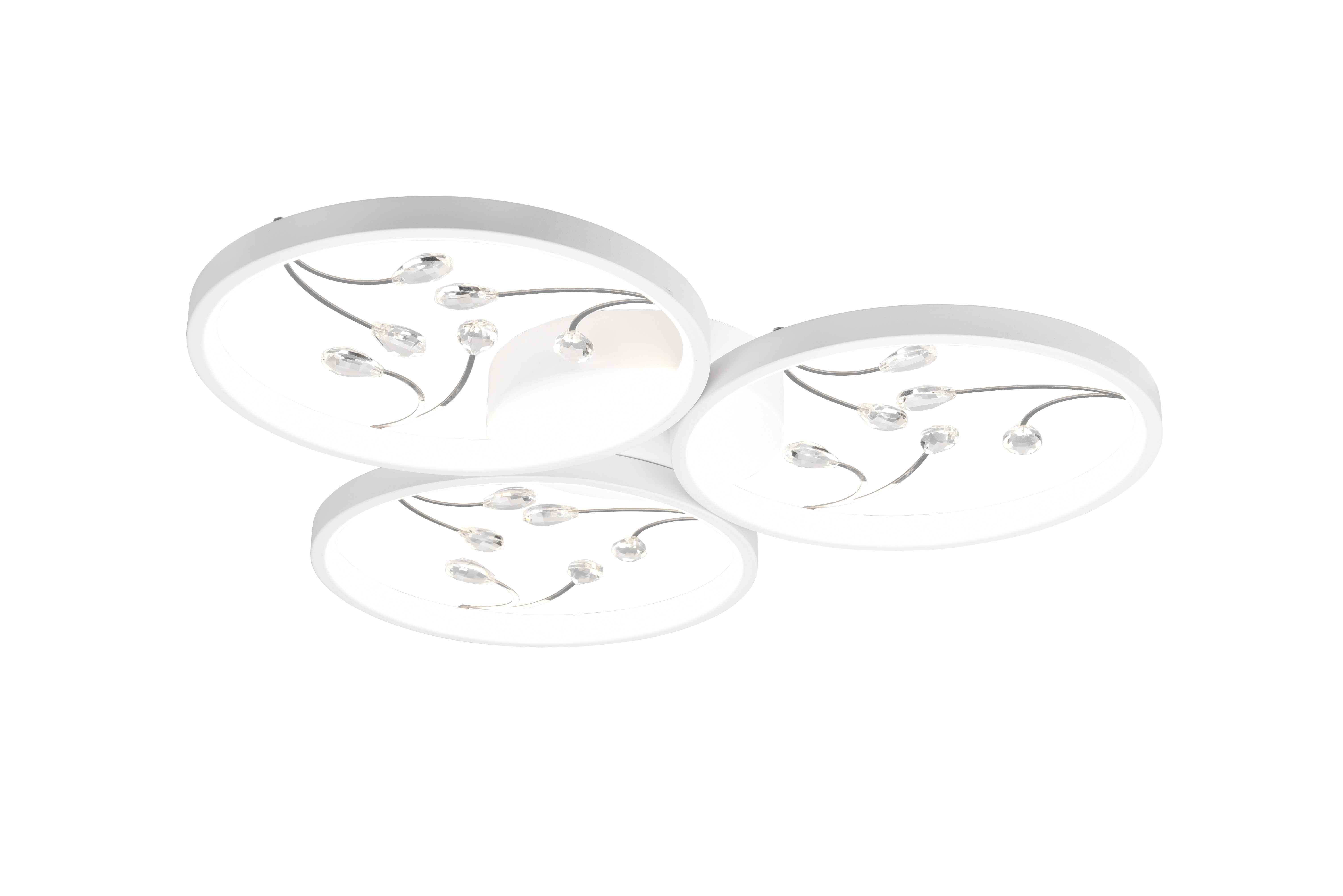 foto del prodotto plafoniera led 3 cerchi con decori, matallo, bianco, d 62 cm, groovy