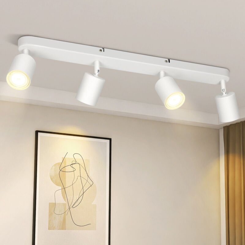 foto del prodotto plafoniera led 4 fiamme gu10 plafoniera soggiorno faretto moderno faretto da soffitto orientabile design bianco faretto per sala da pranzo cucina
