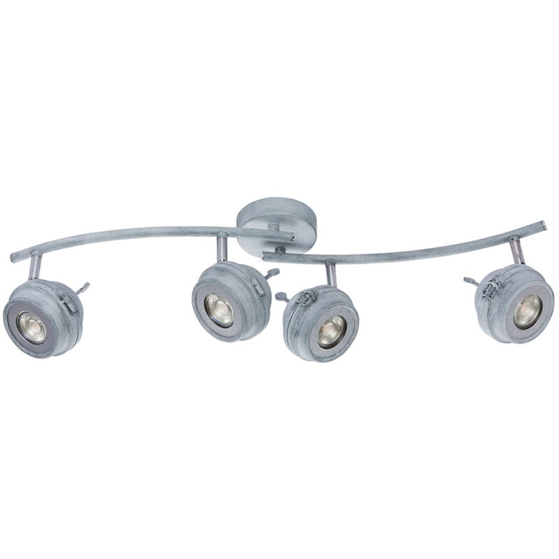 foto del prodotto plafoniera led 4 fiamme plafoniera soggiorno spot barra, faretto orientabile, metallo grigio antico, 4x5w 4x 345lm bianco caldo, lxh 68 x 16 cm