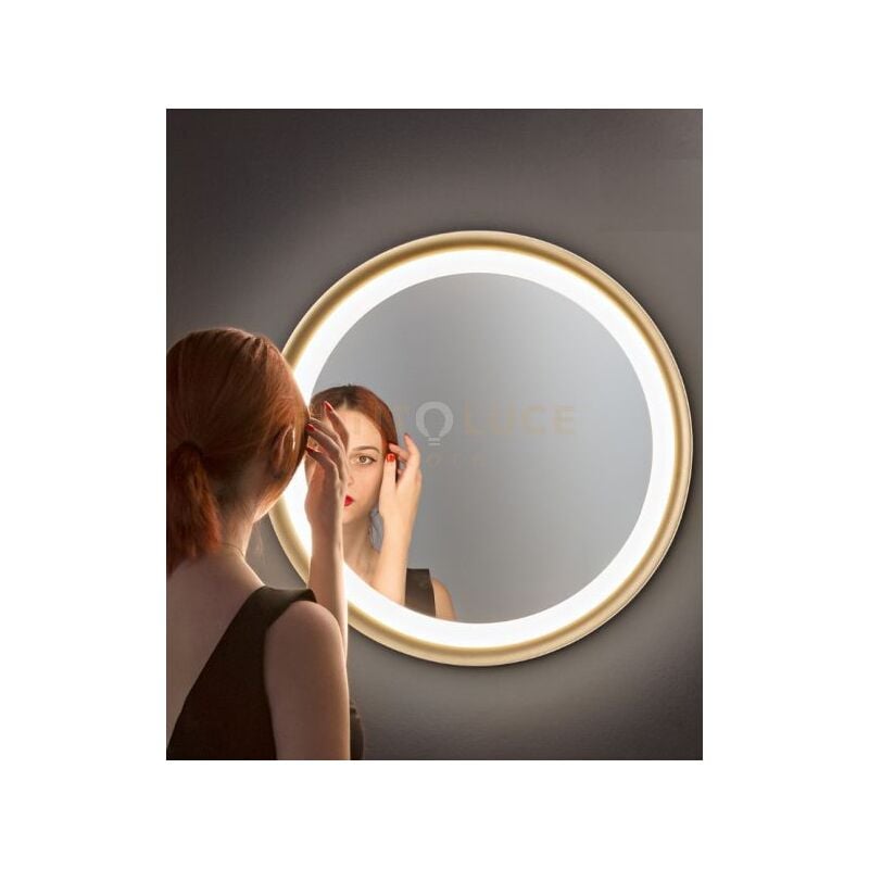 foto del prodotto plafoniera led 59w 4130lm 3000k mir in alluminio oro interno specchiato d.60cm