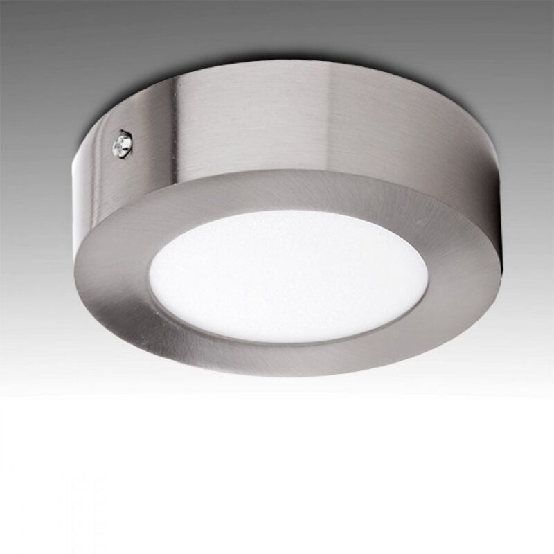 foto del prodotto plafoniera led 6w 600lm 6000 k circolare nichel satinato 50.000h gl pl sm6rn cw 