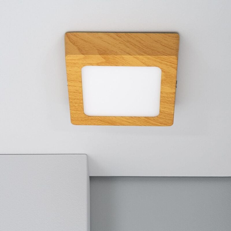 foto del prodotto plafoniera led 6w quadrato alluminio 105x105 mm slim cct selezionabile gal n switchdimm naturale