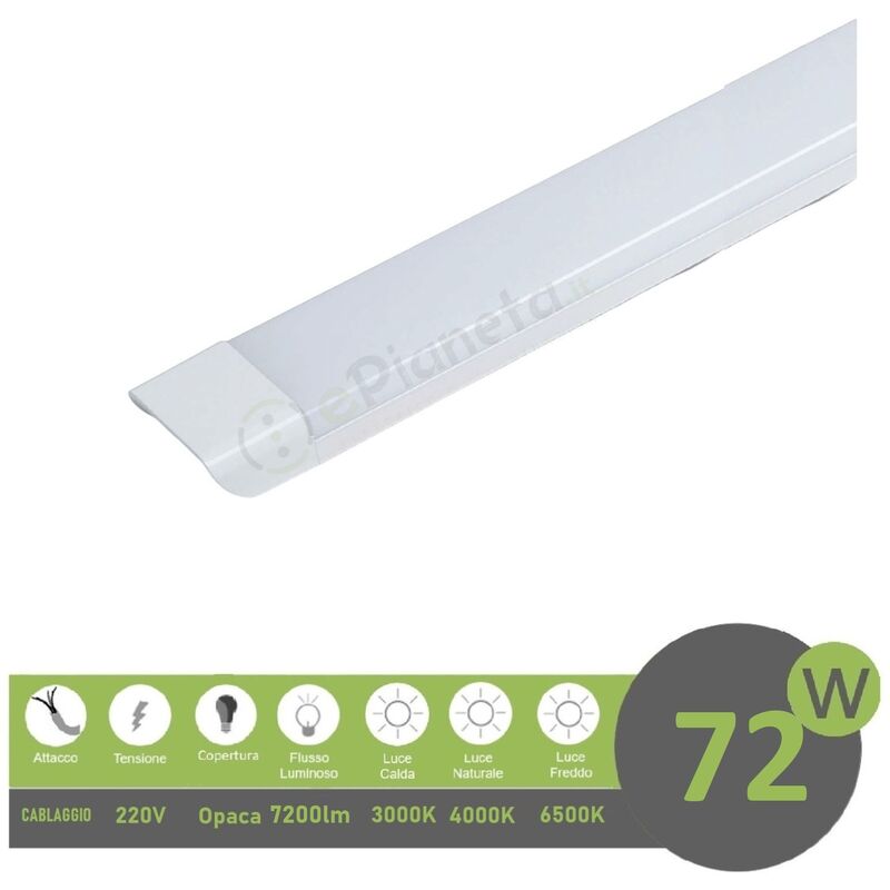 foto del prodotto plafoniera led 72w 150cm da soffitto parete lineare moderna neon rettangolare piatta luce bianca naturale calda naturale 4000k