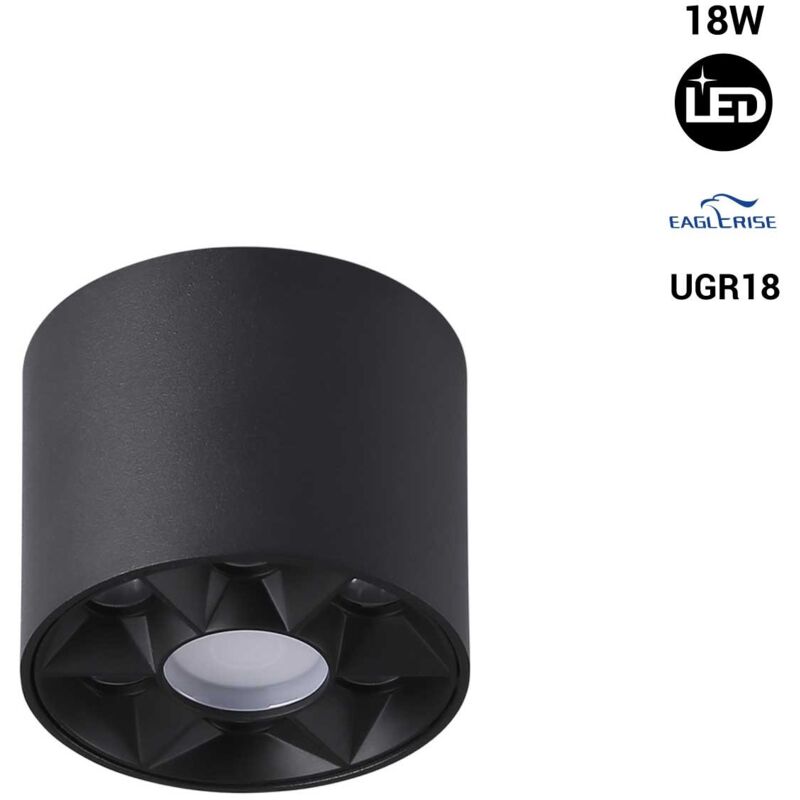 foto del prodotto plafoniera led 8w ugr18 driver eaglerise bianco caldo