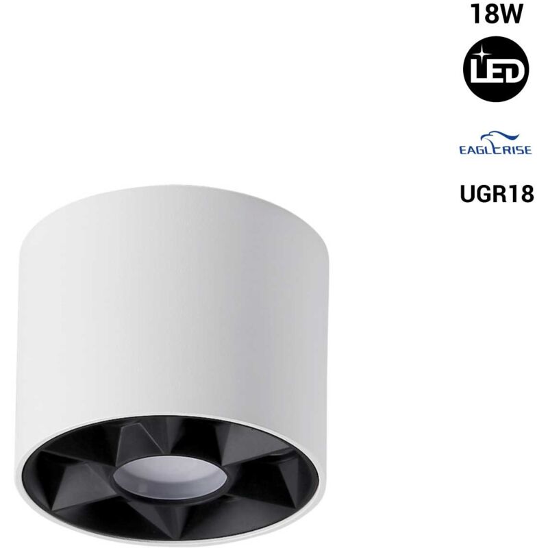 foto del prodotto plafoniera led 8w ugr18 driver eaglerise bianco caldo