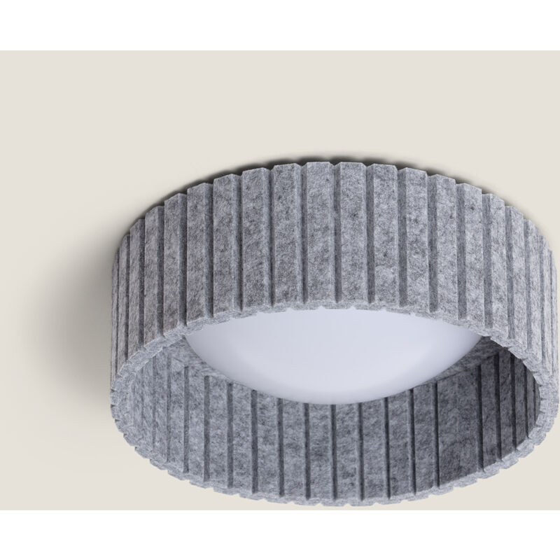foto del prodotto plafoniera led 9w circolare feltro 300 mm cct selezionabile kaptyn grigio